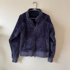 Oiselle Full Zip Thick Fleece Jacket Blue Purple
